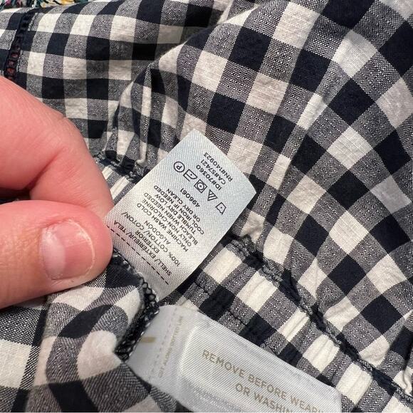 NWT LOFT Dark Blue & White Gingham Checkered Belted Shorts Women's Size Small - Picture 6 of 7